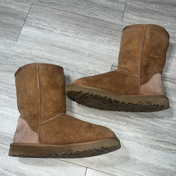 Limited Edition Pink Ribbon Breast Cancer UGG boot Classic Short Chestnut - Picture 4 of 8